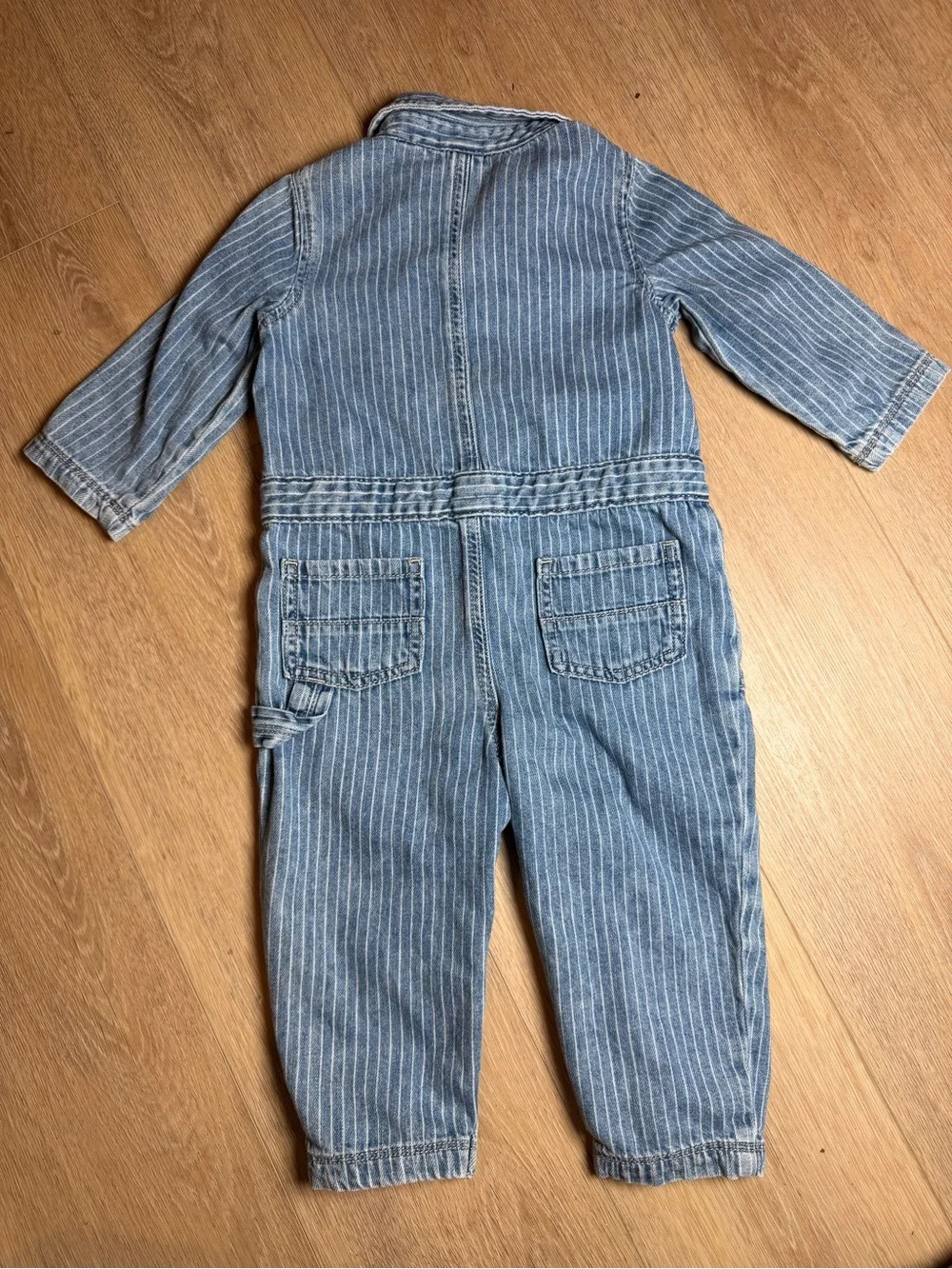 Baby Gap Denim Stripe Utility Coverall Jumpsuit 18-24M